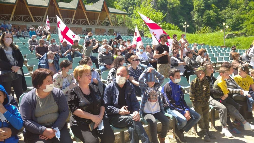 ცაგერში  ნამოხვანჰესის მოწინააღმდეგეთა აქცია იმართება