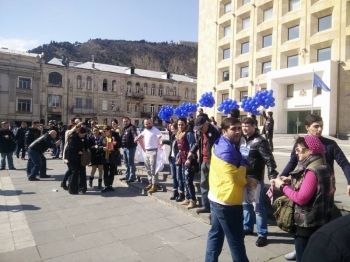 “არა გაზპრომს” –რუსეთის საელჩოსთან  აქცია გაიმართა