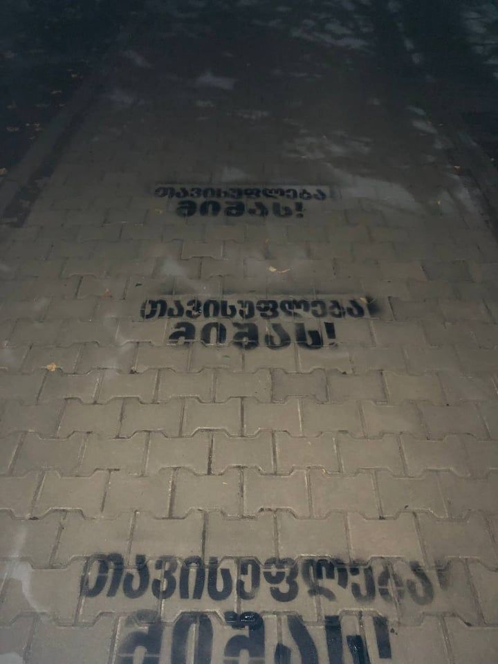 “თავისუფლება მიშას” – წარწერები ზესტაფონის ქუჩებშიც გამოჩნდა