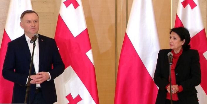 პოლონეთისა და საქართველოს პრეზიდენტებმა უკრაინას სოლიდარობა გამოუცხადეს