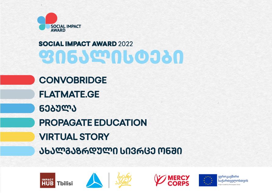 Social Impact Award 2022  ფინალისტი გუნდები გამოვლინდენ